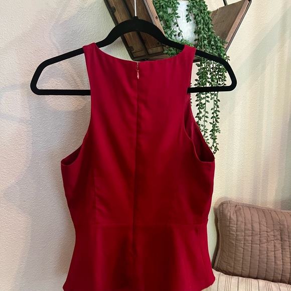 EUC Express Peplum Red Blouse Size Small - Picture 6 of 15